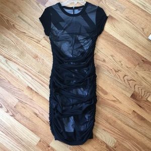 BCBG ruched body con dress